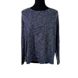 Eileen Fisher Blue Organic Linen Sweater Size LARGE Cotton‎ Scoop Neck Systems